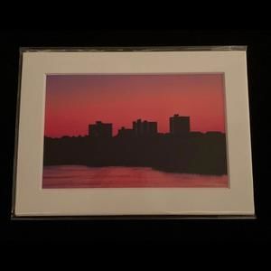 Travis Huffstetler Garden City Beach SC Sunset Matted Print Measures 5x7 W/Mat